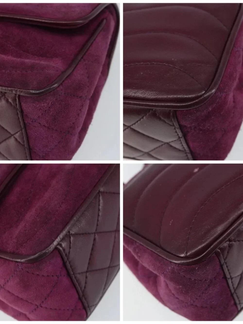 CHANEL Chain Shoulder Bag Suede Purple CC Auth